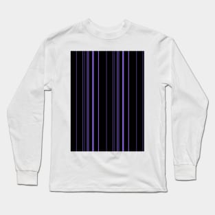 Vertical Purple Stripes on Black Background Long Sleeve T-Shirt